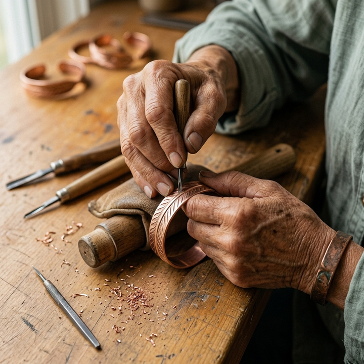 Bracelet en cuivre avec racine de Vera