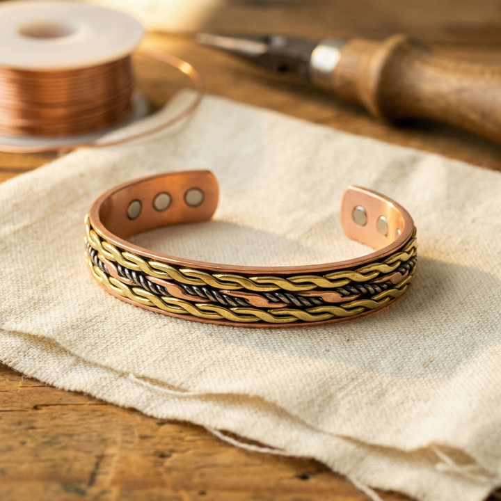 Bracelet en cuivre tressé Vera