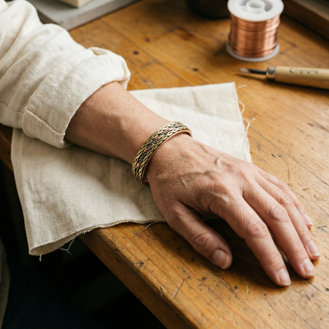 Bracelet en cuivre tressé Vera
