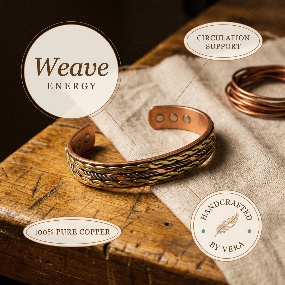 Bracelet en cuivre tressé Vera