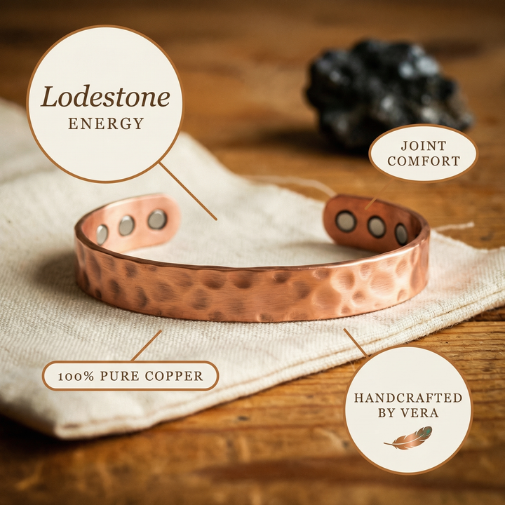 Bracelet en cuivre avec lodestone de Vera