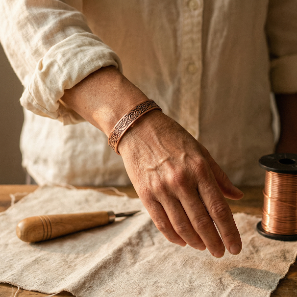 Bracelet en cuivre avec mousse de Vera