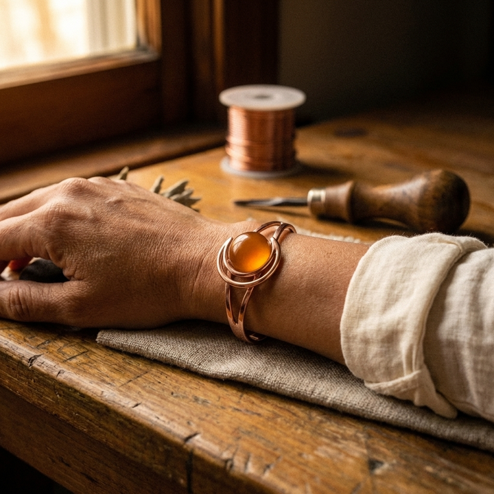 Bracelet en cuivre orange Sphère de Vera