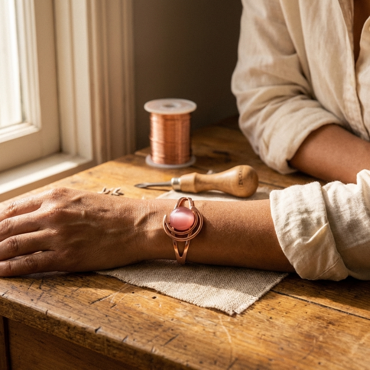 Bracelet en cuivre rose Sphère de Vera