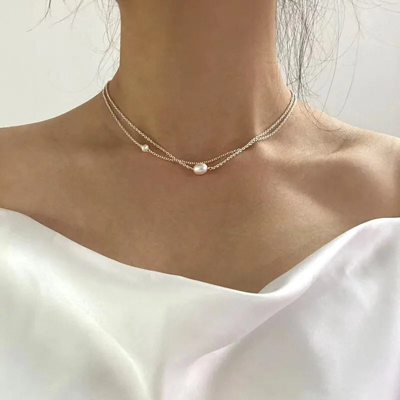 Collier classique en perles d&