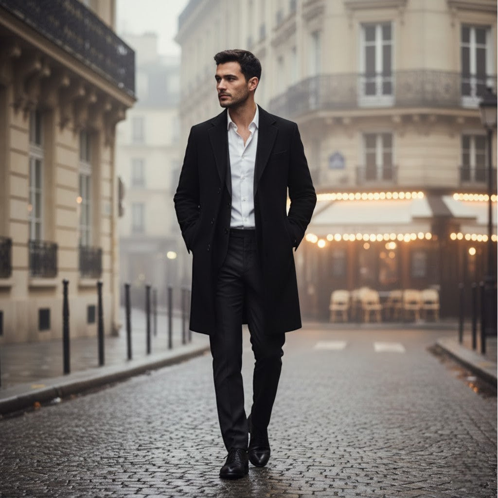 Claire Mode | Manteau Homme en Laine – Trench Mi-Long Coupe Moderne