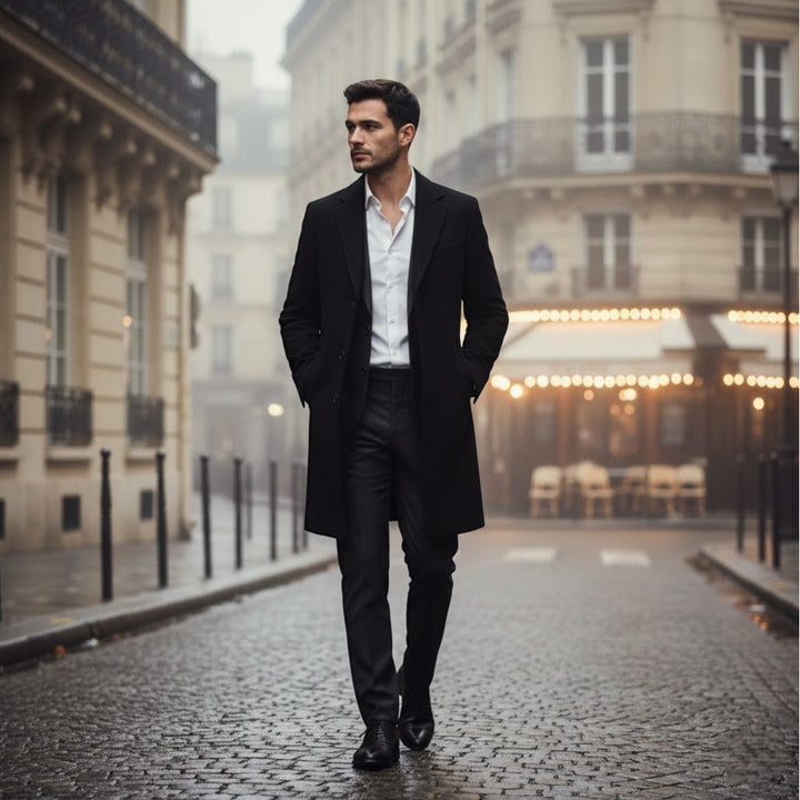 Claire Mode | Manteau Homme en Laine – Trench Mi-Long Coupe Moderne