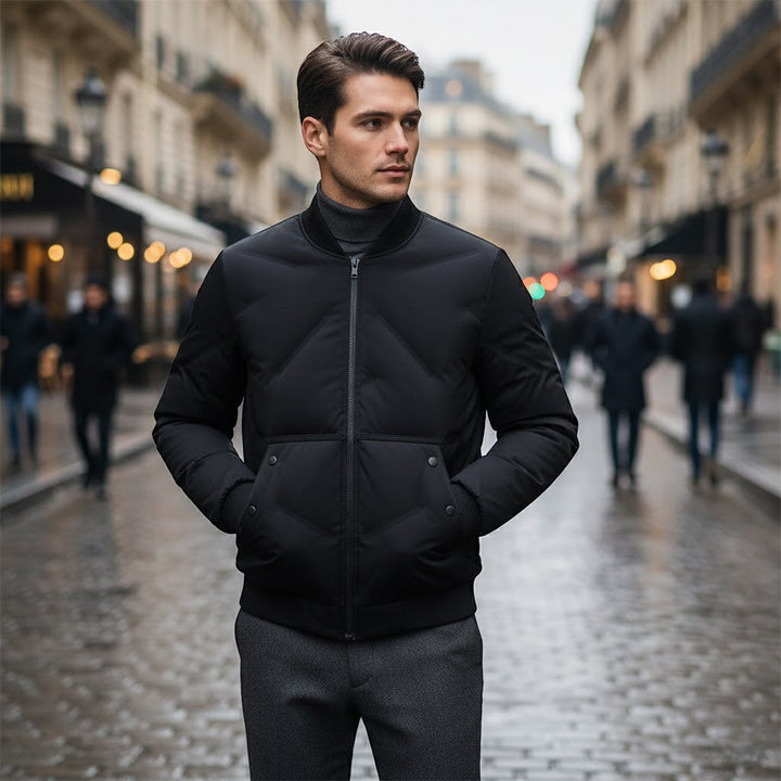 Claire Mode | Veste Homme Matelassée en Coton – Col Montant