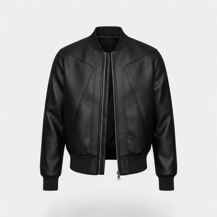 Veste Homme en Cuir Texturé – Coupe Structurée