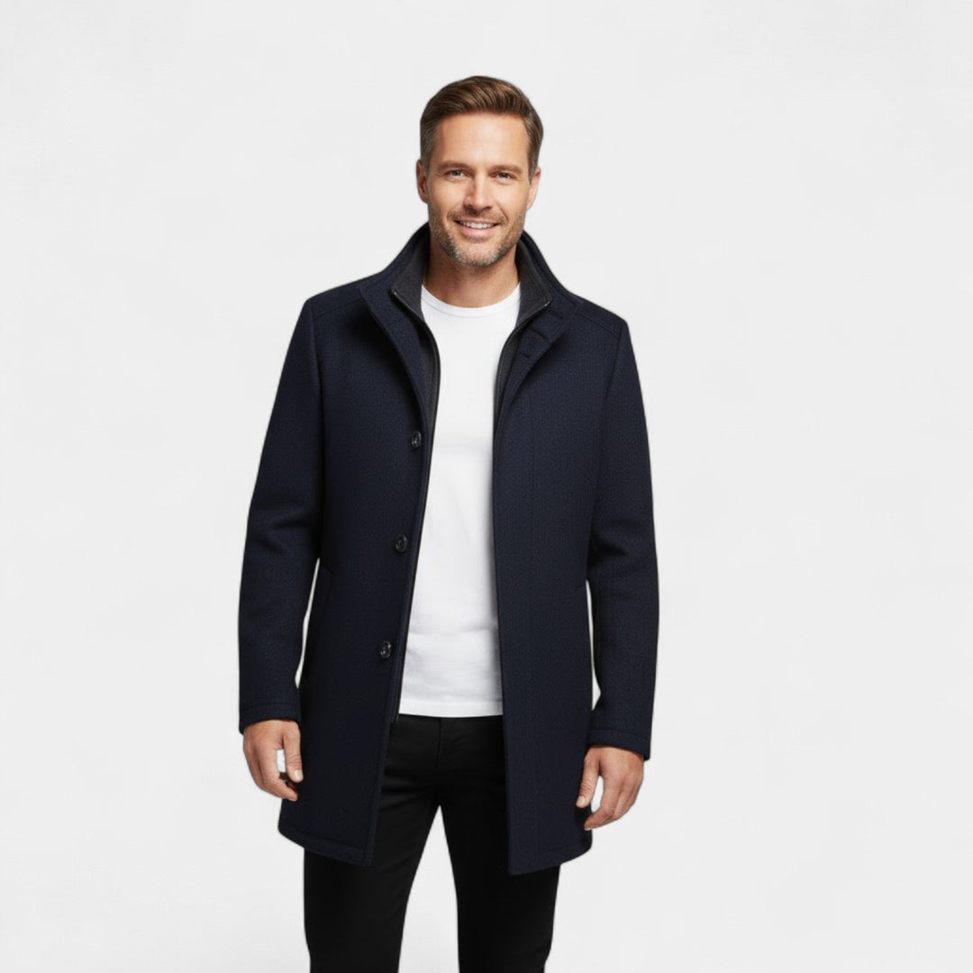 Claire Mode | Manteau Homme en Laine – Col Double Mi-Long