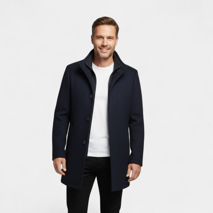 Claire Mode | Manteau Homme en Laine – Col Double Mi-Long