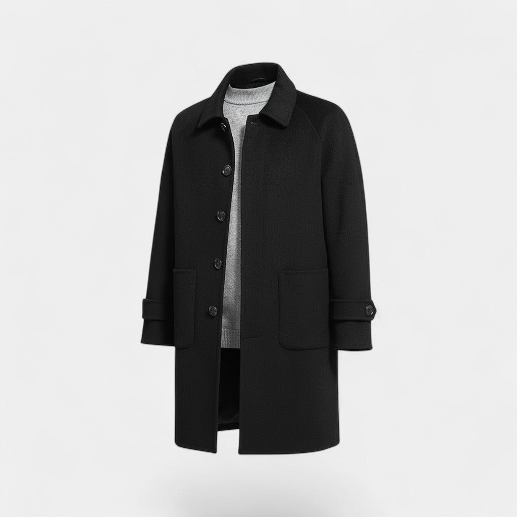 Claire Mode | Manteau Homme 100% cachemire – Réversible Mi-Long à Simple Boutonnage