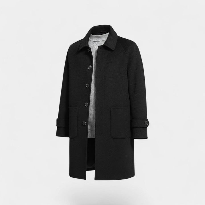 Claire Mode | Manteau Homme 100% cachemire – Réversible Mi-Long à Simple Boutonnage