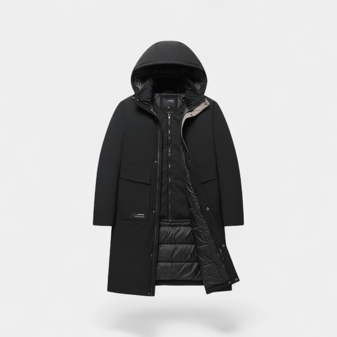 Claire Mode | Veste Homme à Capuche – Manteau Long Matelassé en Coton