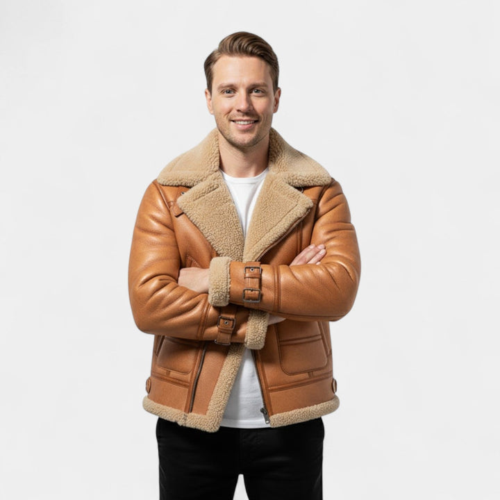 Claire Mode | Veste Militaire Homme – Manteau à Col en Fourrure Doublé