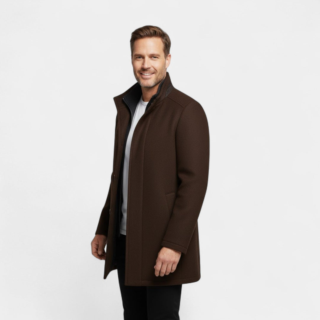 Claire Mode | Manteau Homme en Laine – Col Double Mi-Long