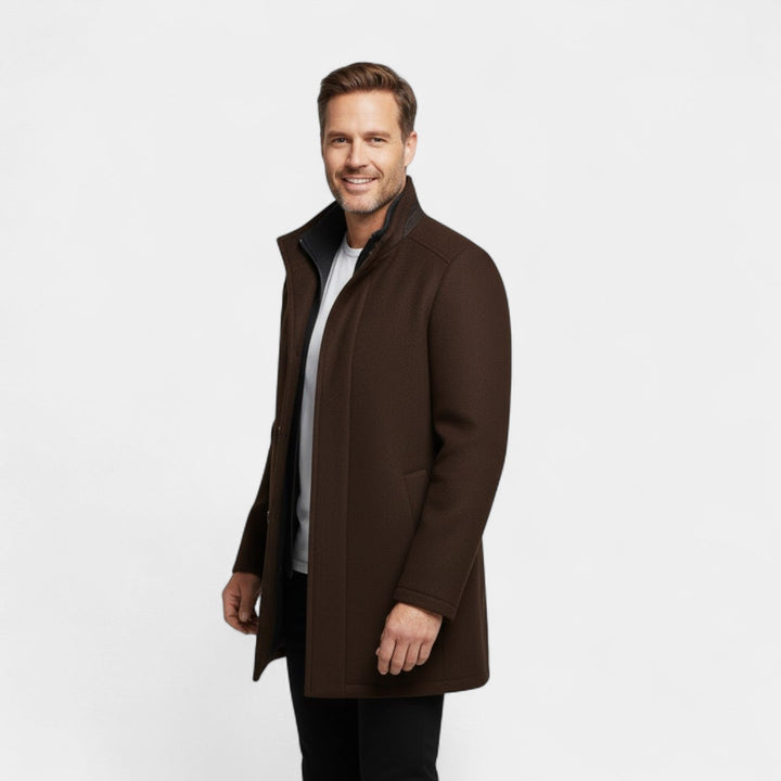 Claire Mode | Manteau Homme en Laine – Col Double Mi-Long