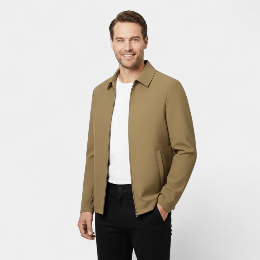 Claire Mode | Veste Homme – Manteau Col Polo en Tissu Technique