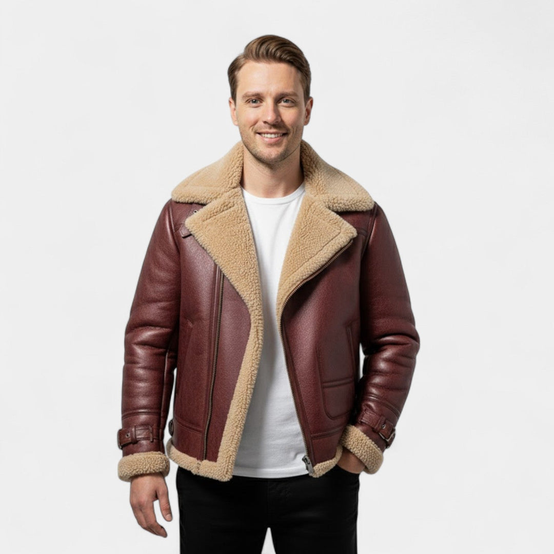 Claire Mode | Veste Militaire Homme – Manteau à Col en Fourrure Doublé
