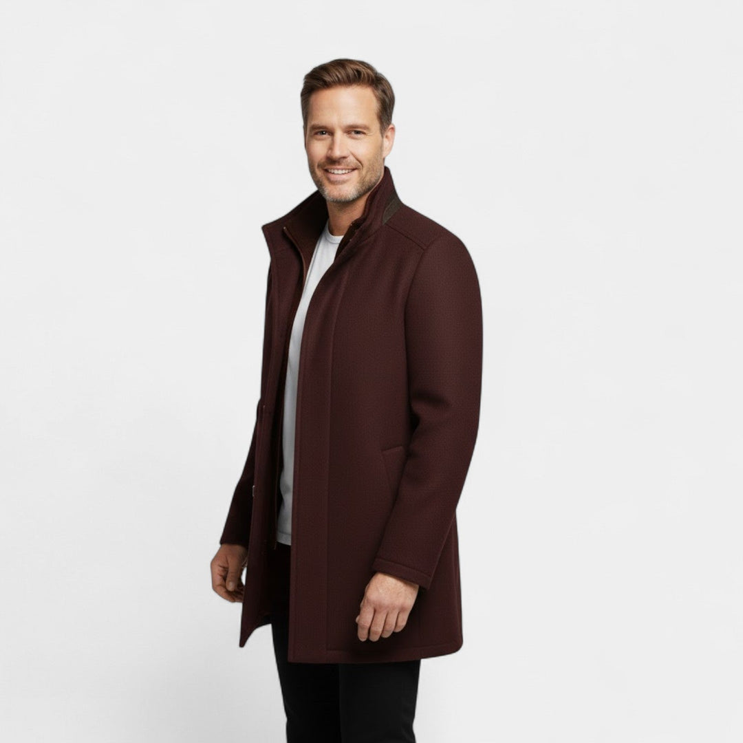 Claire Mode | Manteau Homme en Laine – Col Double Mi-Long
