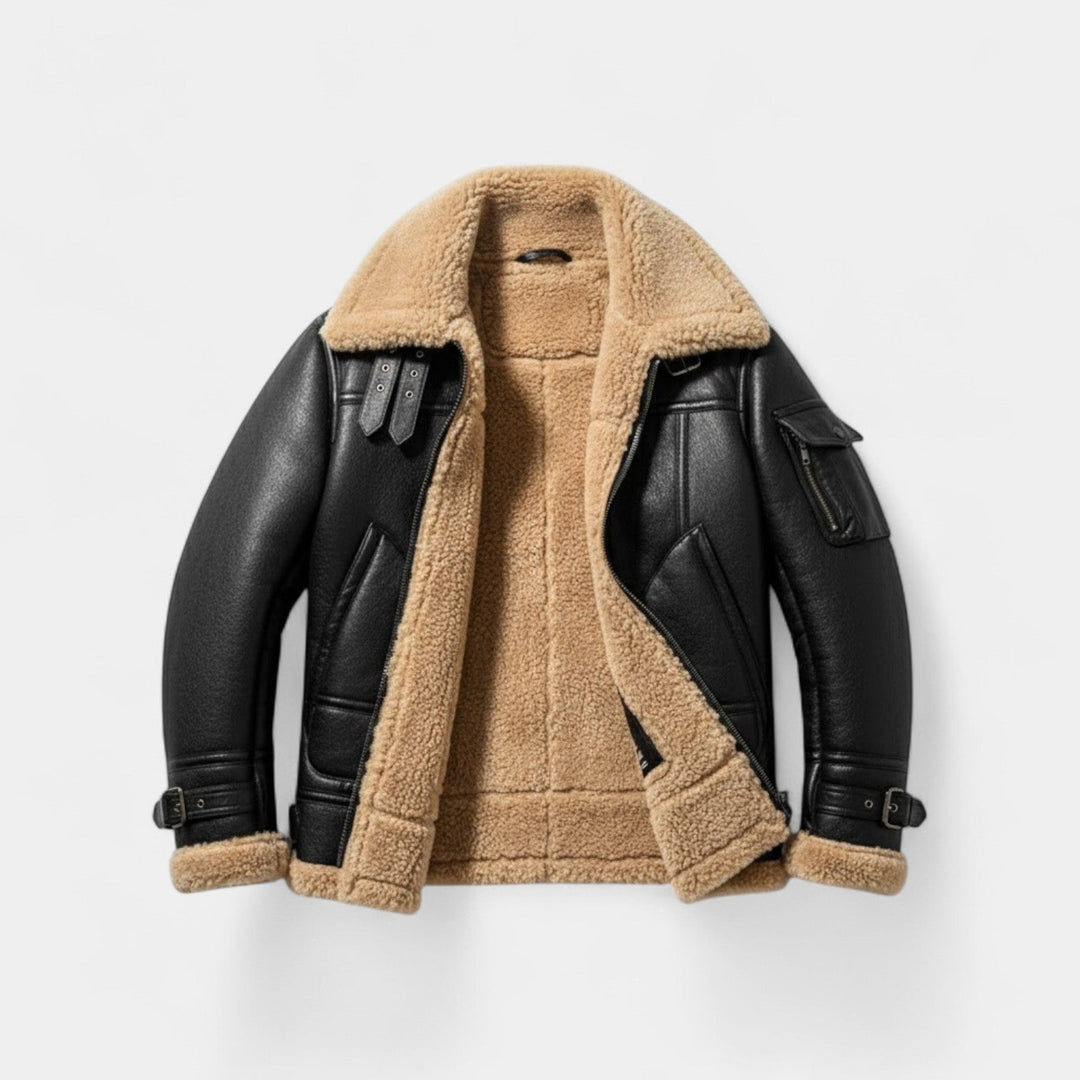 Claire Mode | Veste Militaire Homme – Manteau à Col en Fourrure Doublé