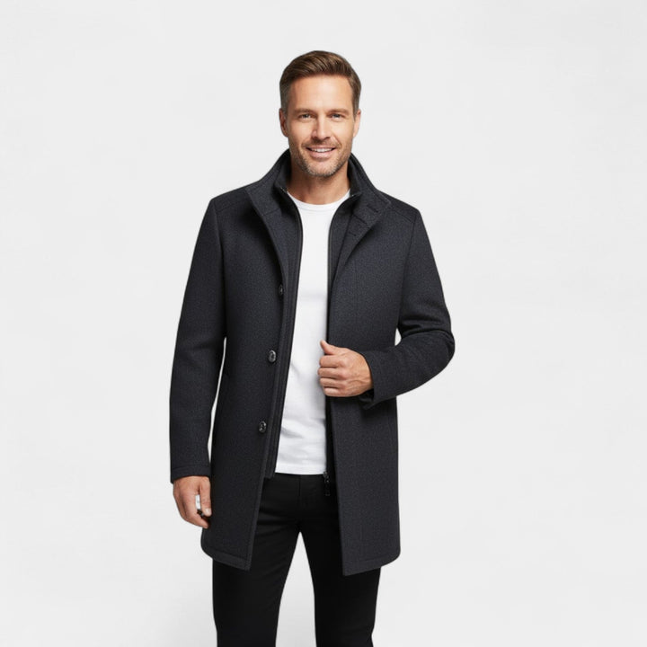 Claire Mode | Manteau Homme en Laine – Col Double Mi-Long