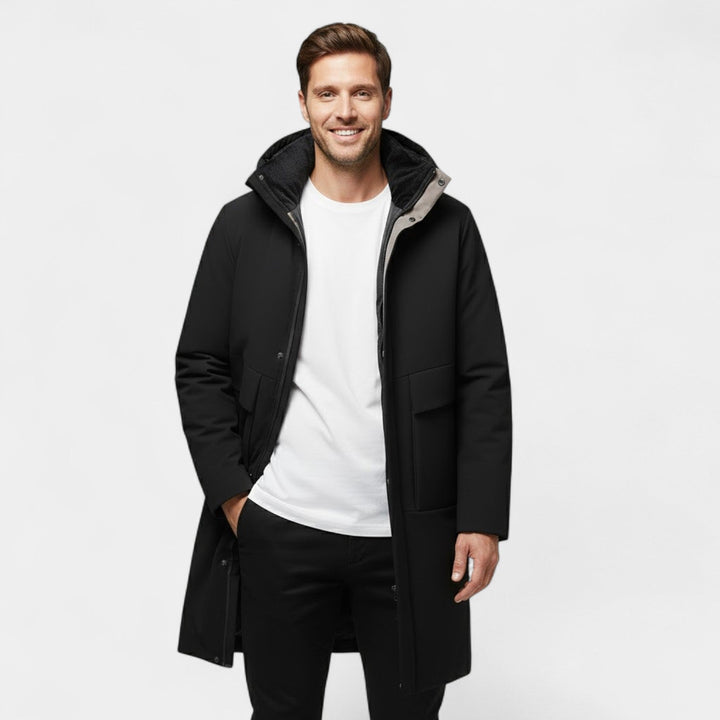 Claire Mode | Veste Homme à Capuche – Manteau Long Matelassé en Coton