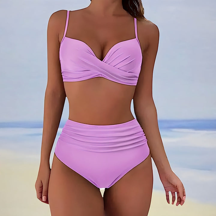 Perrine – Bikini deux pièces taille haute d’été femme