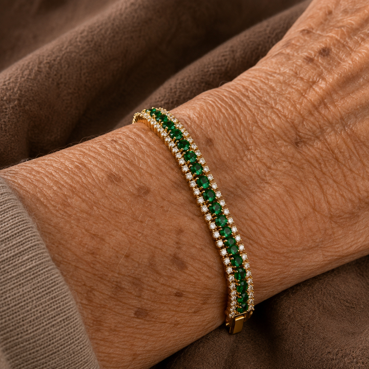 Bracelet vert et or
