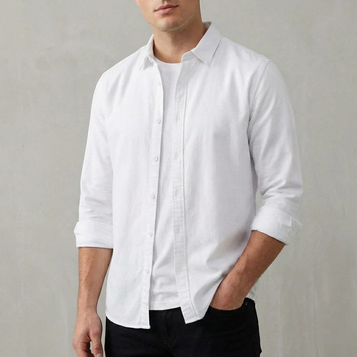 Chemise homme en lin manches longues – Coupe décontractée casual
