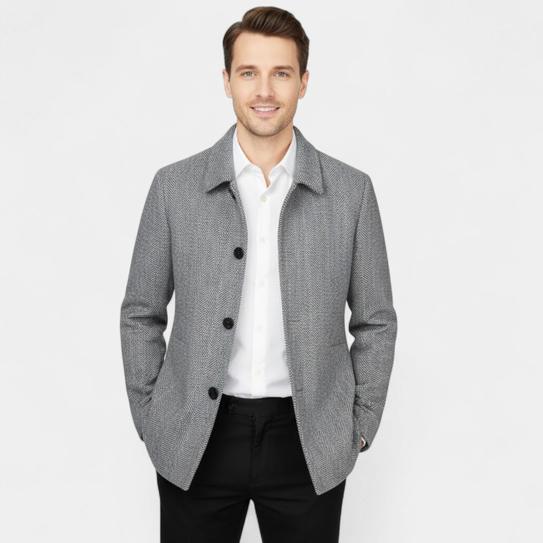 Claire Mode | Manteau Homme en Laine – Col à Revers Style Business Décontracté