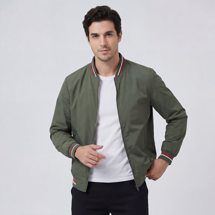 Claire Mode | Veste Zippée Légère en Tissu Tissé à Col Montant pour Homme