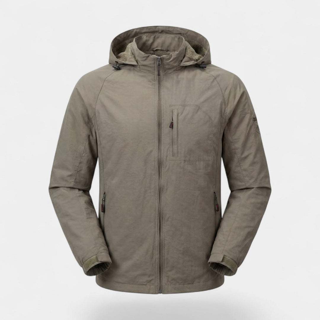 Veste outdoor homme imperméable en mélange de nylon – Coupe légère avec capuche