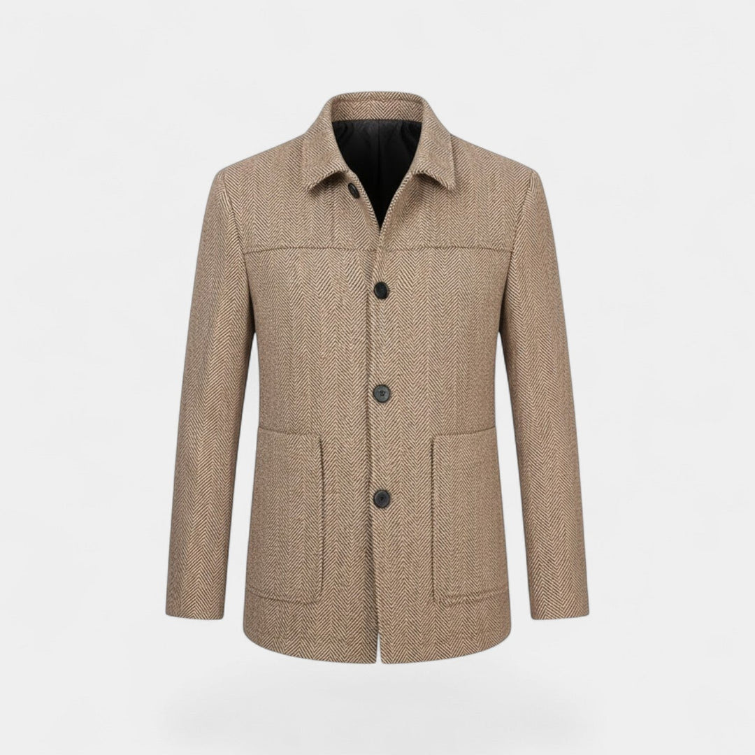 Claire Mode | Manteau Homme en Laine – Col à Revers Style Business Décontracté