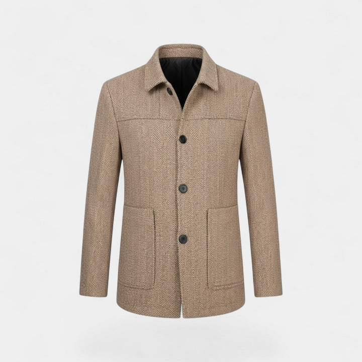 Claire Mode | Manteau Homme en Laine – Col à Revers Style Business Décontracté