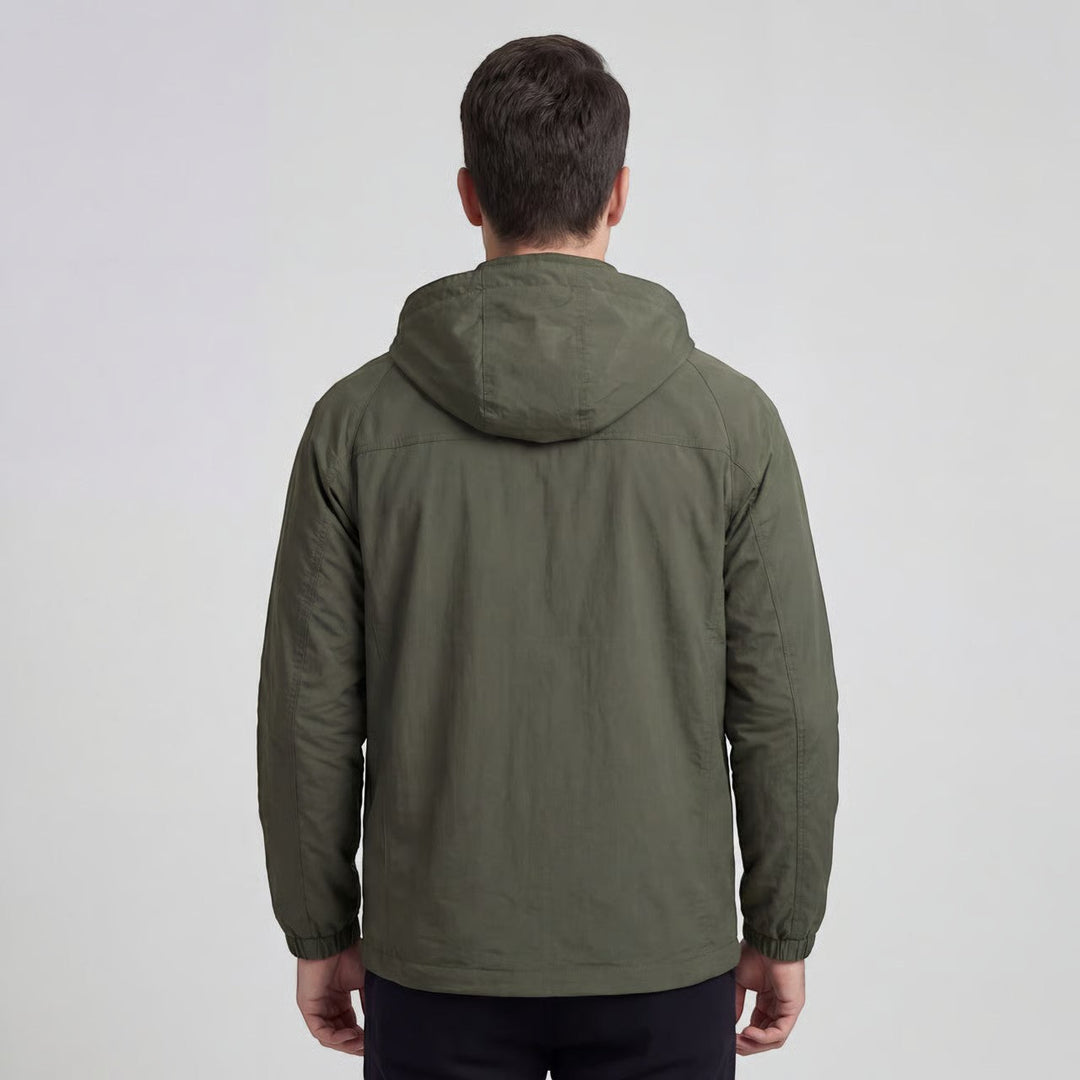 Veste outdoor homme imperméable en mélange de nylon – Coupe légère avec capuche