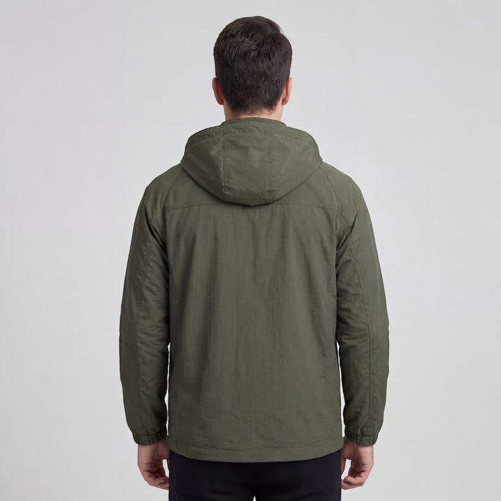 Veste outdoor homme imperméable en mélange de nylon – Coupe légère avec capuche