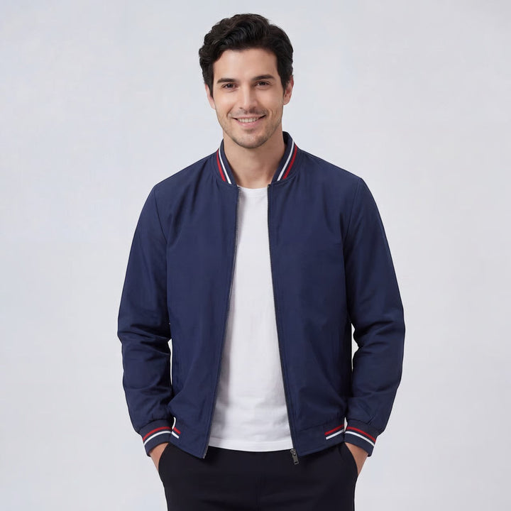Claire Mode | Veste Zippée Légère en Tissu Tissé à Col Montant pour Homme