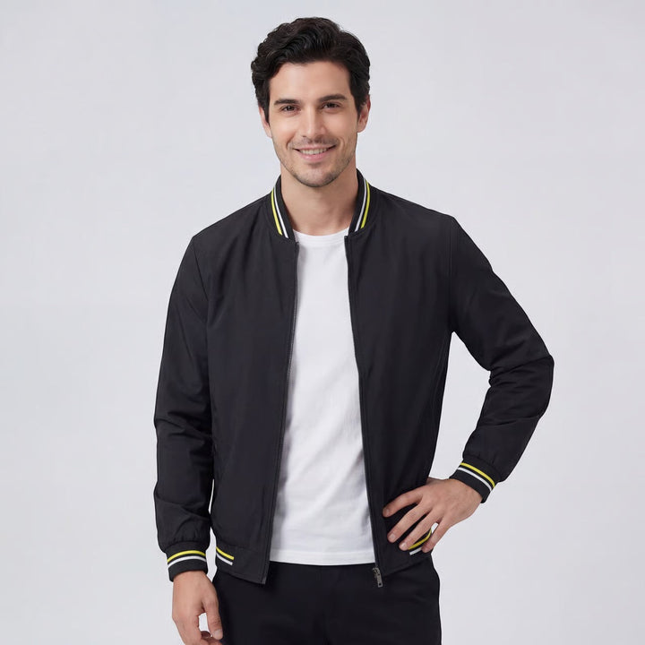Claire Mode | Veste Zippée Légère en Tissu Tissé à Col Montant pour Homme