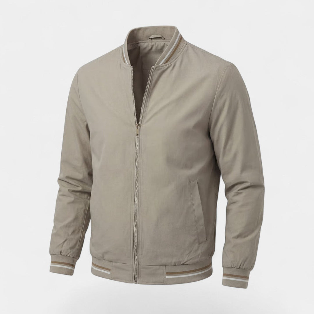 Claire Mode | Veste Zippée Légère en Tissu Tissé à Col Montant pour Homme