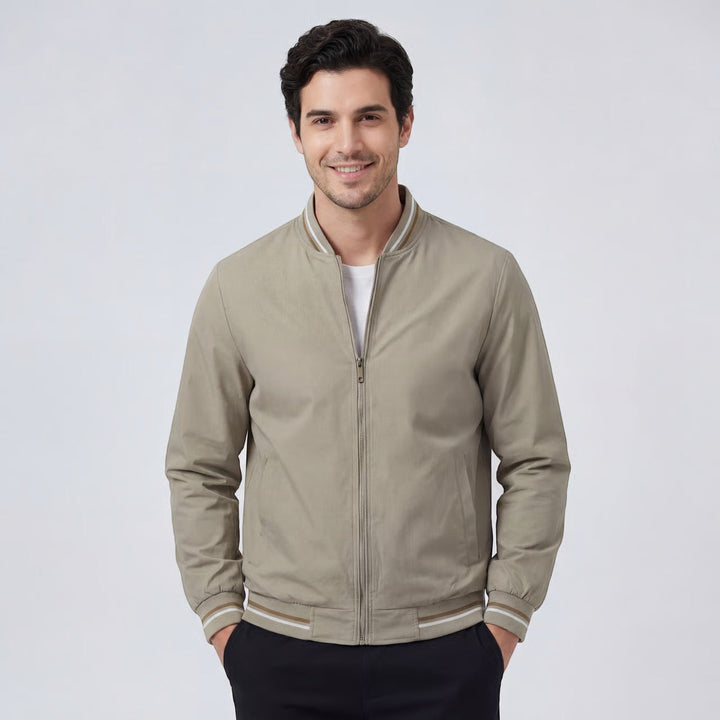 Claire Mode | Veste Zippée Légère en Tissu Tissé à Col Montant pour Homme