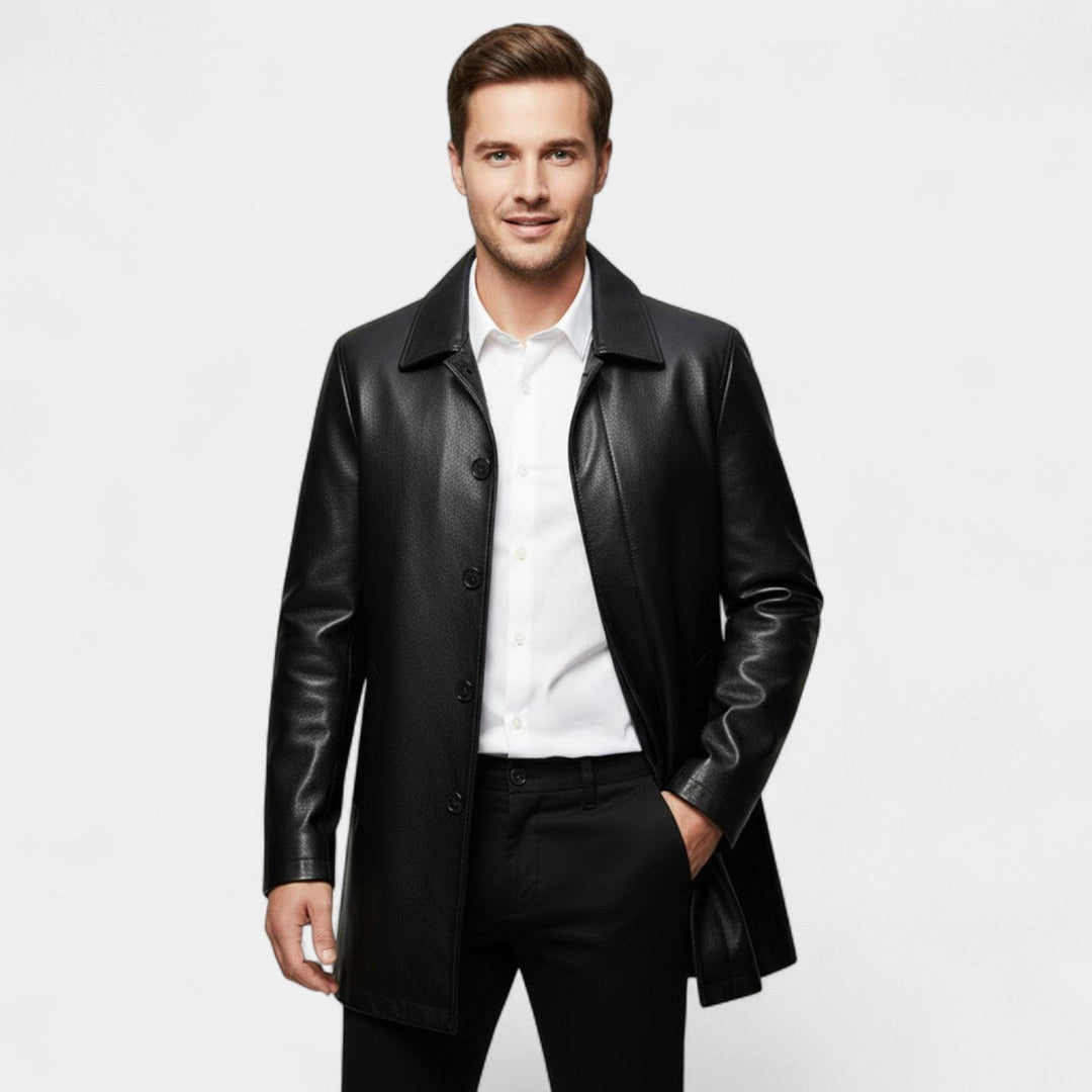 Claire Mode | Manteau Homme en Cuir à Revers – Parka Hiver Matelassée en Polaire