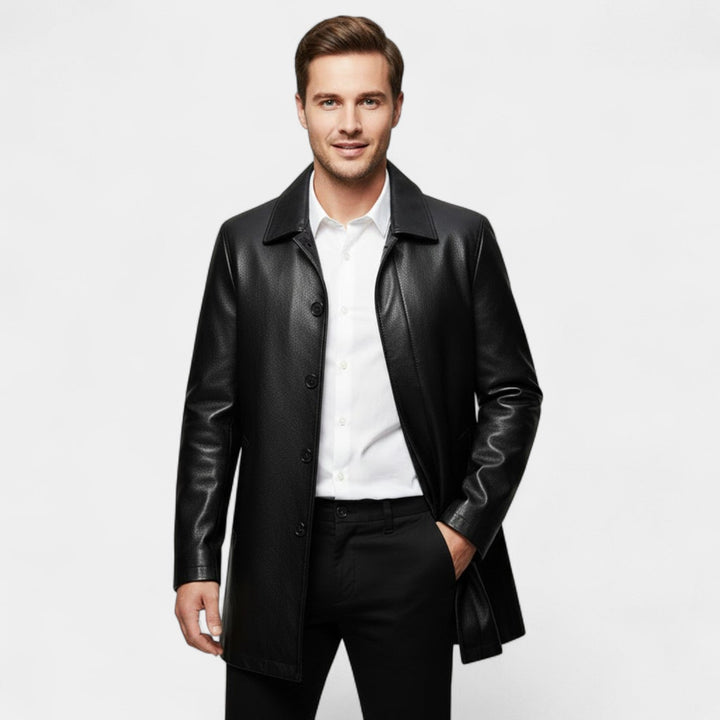 Claire Mode | Manteau Homme en Cuir à Revers – Parka Hiver Matelassée en Polaire