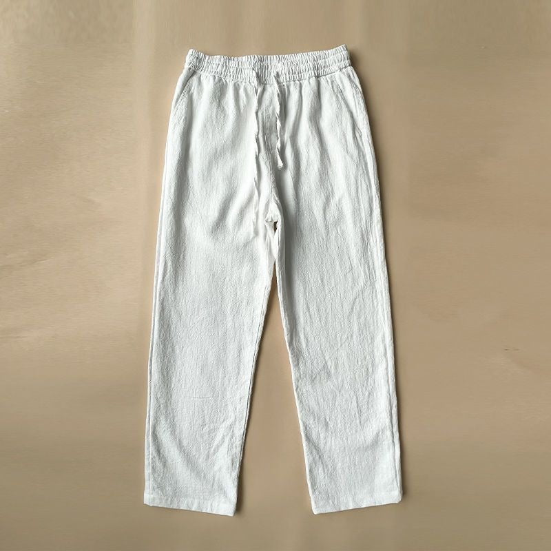 Pantalon Décontracté Homme en Lin – Coupe Droite Respirante Décontractée