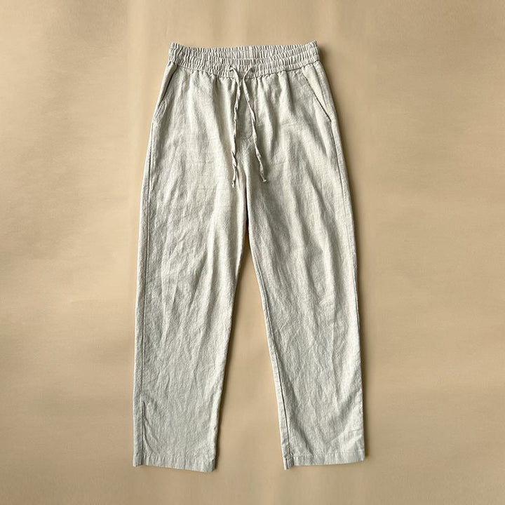 Pantalon Décontracté Homme en Lin – Coupe Droite Respirante Décontractée