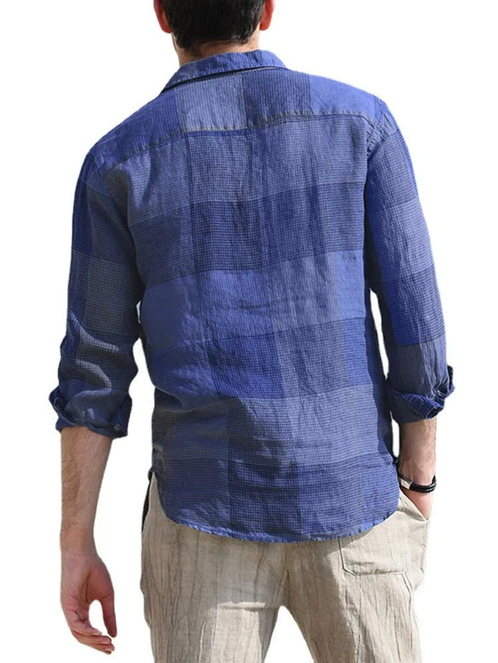 Chemise Homme Décontractée à Manches Longues en Coton – Coupe Plaid Légère Relax