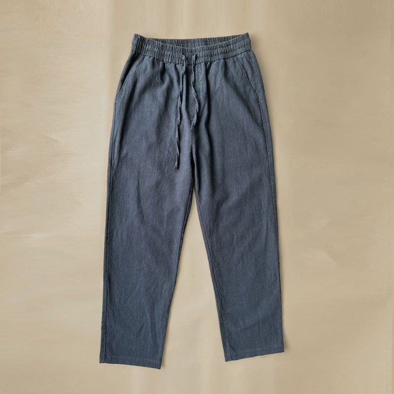 Pantalon Décontracté Homme en Lin – Coupe Droite Respirante Décontractée