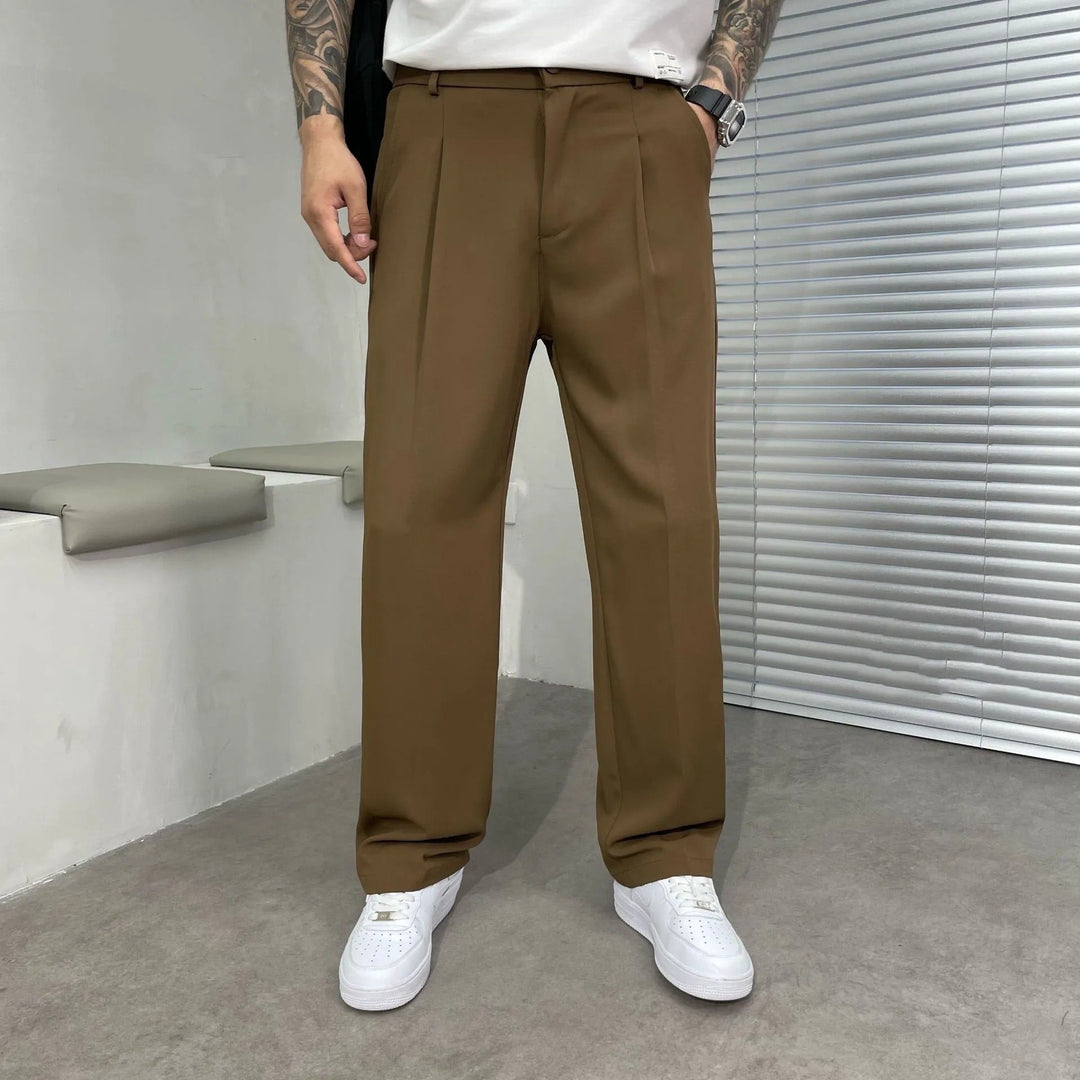 Pantalon Homme Coupe Droite Décontractée en Coton – Coupe Casual Légère