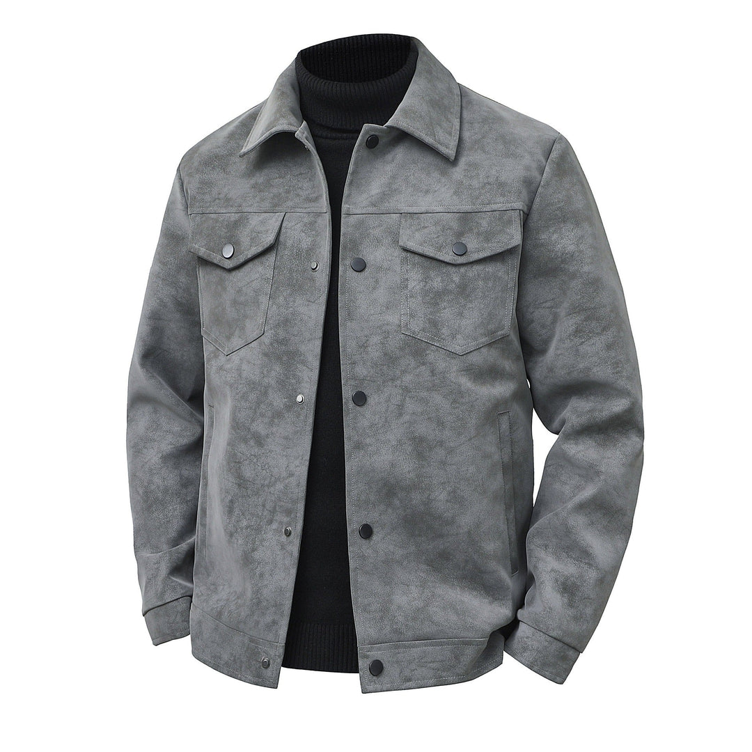 Veste Homme Vintage Coupe Structurée – Finition Mate Fermeture Boutonnée