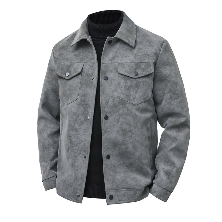 Veste Homme Vintage Coupe Structurée – Finition Mate Fermeture Boutonnée